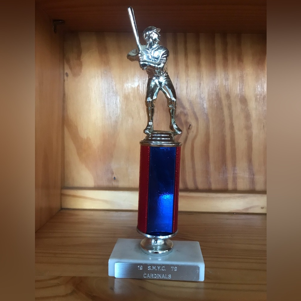 Vintage 1979 Baseball Trophy on marble base